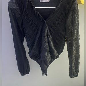 SO Women’s Black Long Sleeve Professional Body Suit